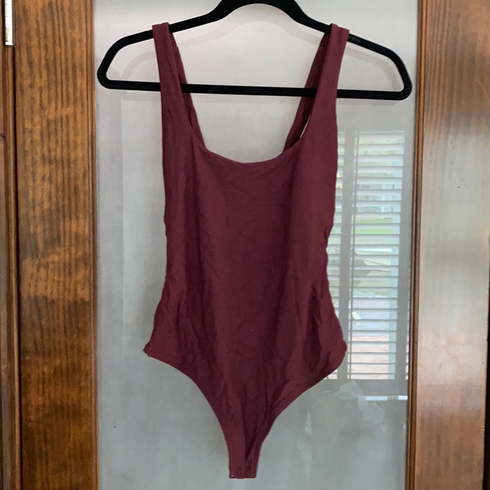 Alix Mott bodysuit eggplant burgundy sz S